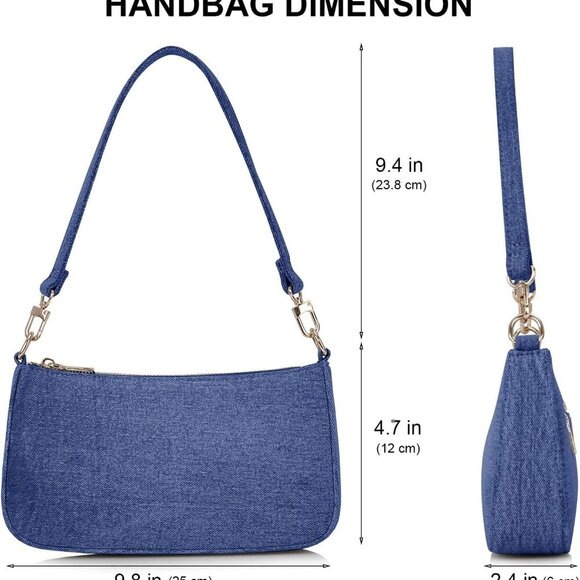 Vintage-Inspired Denim Clutch with Adjustable Straps - Ideal For Outings - Picture 4 of 7